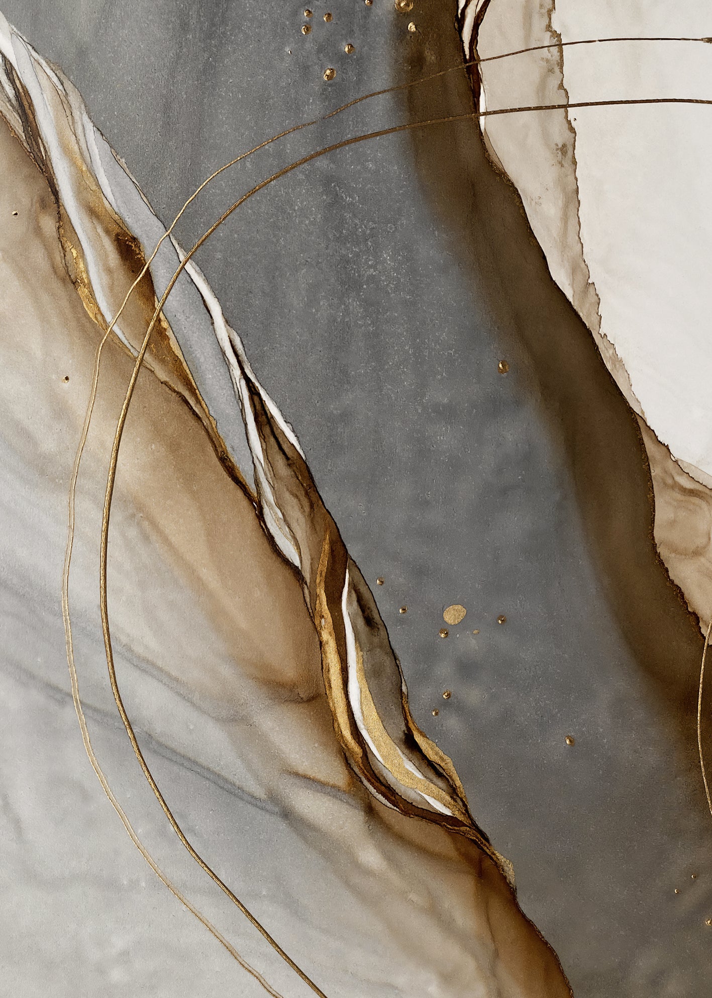 Ljuddämpande tavla - Golden Seams No1