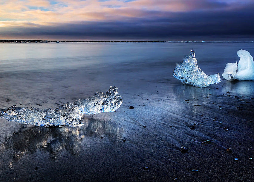Canvastavla - Ice on the  Beach