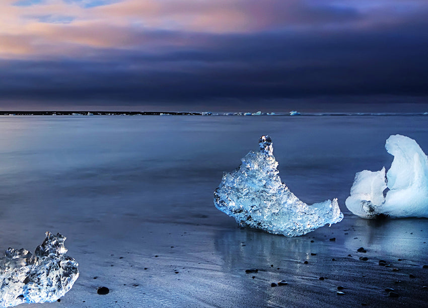 Canvastavla - Ice on the  Beach