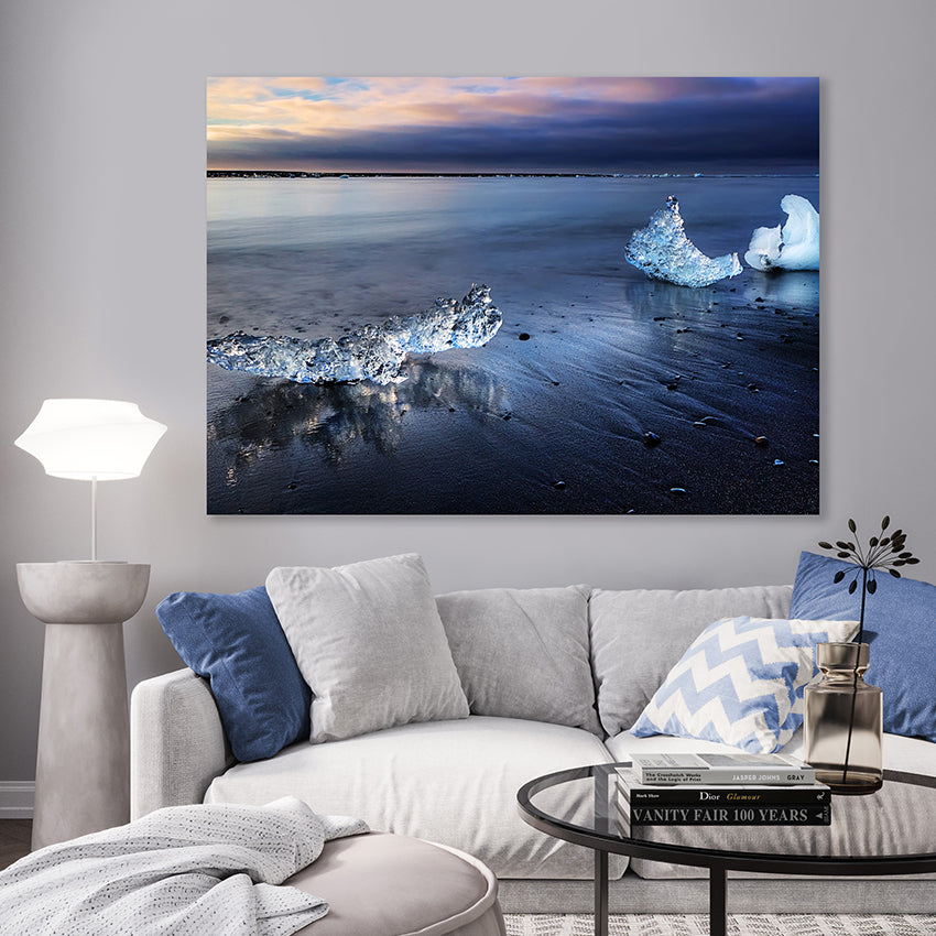 Canvastavla - Ice on the  Beach